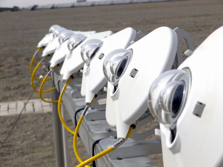 several pyranometers positioned at different angles