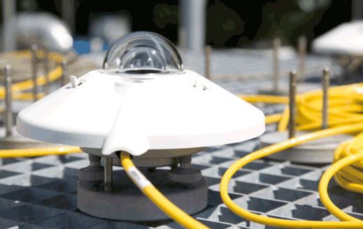pyranometer in a test field for research purposes